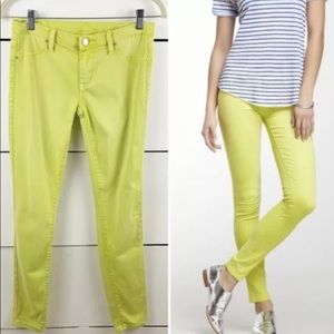 blank nyc size 26 bright yellow straight leg denim jeans stretch skinny